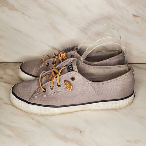 Sperry Topsider Women's Pier View Canvas Grey Sneakers Size 8.5 - Picture 3 of 8